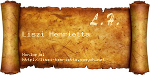 Liszi Henrietta névjegykártya